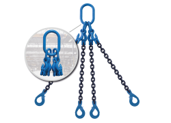 Chain sling | 4-legs | Grade 10 | Integrated  grab hooks