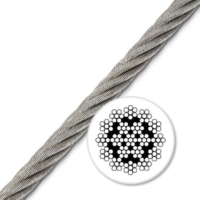 Buy durable and greased galvanized wire rope with steel core LHOL
